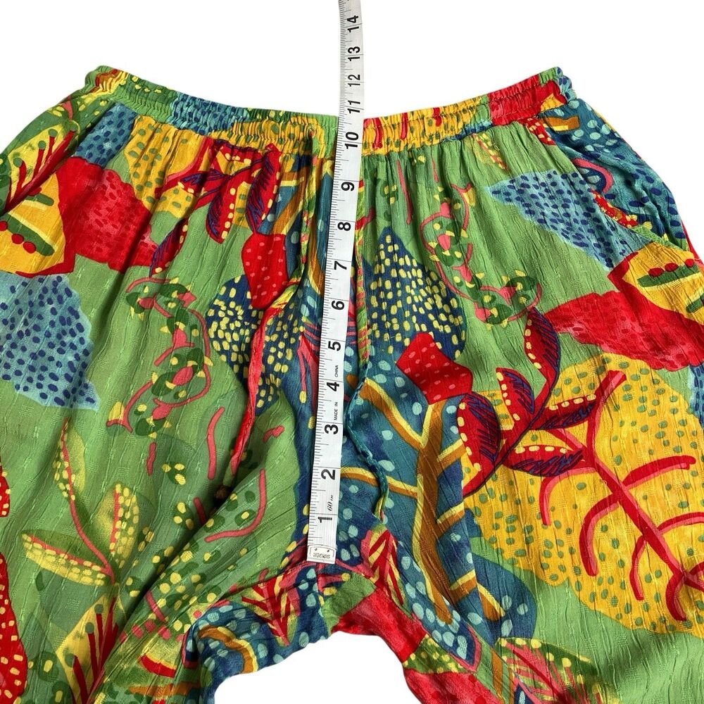 Christian Siriano Pants Womens XS Colorful Floral Wide Leg Crop Pull On Resort - Picture 15 of 16